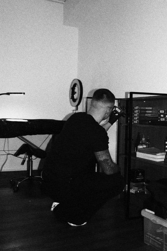 Black and Grey Tattoo Session